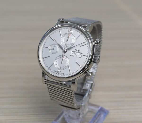 IWC Portofino Chronograph - 42mm - Full Steel Mesh Bracelet - Very Good Conditions - Full Set