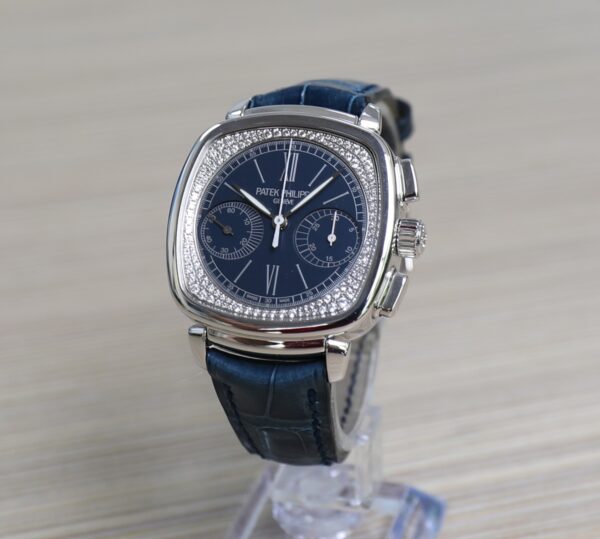 Patek Philippe Ladies Complication - 7071G - White Gold - Blue Dial - Chronograph - New - Full Set